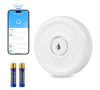 Detector de Fugas de Agua WiFi 2.4GHz Detector Fugas de Agua con Batería 100dB Alarma Inteligente Sensor de Agua, Smart Life App Control Detector de Agua para Cocina Sótano Baño (Paquete de 1)