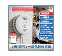 Detector de Fugas de Gas/CO 2 en 1 Tuya WiFi con Alarma Audible y Visual para Cocinas Domésticas, Gas Natural, Carbón y Sensor de Fugas con Enchufe