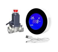 Detector De Fugas Gas GLP Natural Tuya, WiFi, con Válvula Solenoide Eléctrica, Apagado Automático Inteligente, Sensor Alarma Fuga Metano CH4 Precisión Rápida(with DN20 Valve)