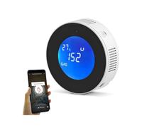 Detector de Gas GLP WiFi EN 50194, Sensor C3H8 Propano con Pantalla LEL y Alarma Sonora de 85dB, Control Remoto Mediante App Smart Life, Instalación en Pared