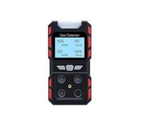 Detector de Gas, Sensor de Fuga de Gas Industrial 4 en 1 CO H2S O2 CH4 EX Detector de Gas Combustible Monitor de Seguridad Alarma de Mensaje de Voz Humano para Casa y RV (Alarma Negra de Gas