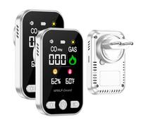 Detector de Gas y CO 4 en 1 con Enchufe para el Hogar, Alarma de Advertencia de Monóxido de Carbono, HD12 (Blanco)