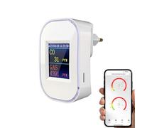 Detector de Gas y Monóxido de Carbono WiFi con Enchufe, Detector de Gas Natural y CO con Pantalla LED, App Tuya/Smart Life, Certificado EN50291 & EN50194, para Cocina, Casa, Garaje y Caravana