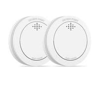 Detector de Humo con Soporte magnético, 10 años Alarma contra Incendios en Red con batería CR123A reemplazable, Alarma de 85 dB, silenciamiento, Advertencia de batería Baja, 2 Unidades