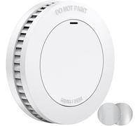 Detector de Humo de 10 años con Soporte magnético, Detector de Incendios sin LED Parpadeante, Alarma Audible de 85 dB, función de Silencio, pequeña Alarma de Incendio Blanco, EN14604