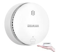 Detector de Humo, Detector Humo Pila de 10 años, Detectores de Humo Blanco, Detector de Humos con botón Silencio/Prueba, Cumple la Norma EN 14604… (1 Pack)