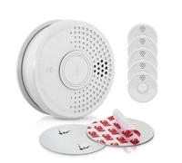 SHD OneConcept Detectores de Humo para Casa, 6X Alarmas de Incendio de Respuesta Rápida para Oficinas y Cocina, Detector Humo, Sensor Óptico con Función de Prueba, Mini Alarma Soporte Magnético