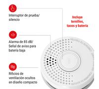 Detector de humo DOF39 con set de soporte magnético Magnetic Mount SHD by oneConcept