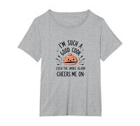 Detector de Humo Im Such A Good Cook Me Cheers Me On Funny Camiseta, Mujer Tallas Grandes, Gris Jaspeado, 5XL Grande