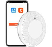 Detector de Humo Inteligente Wi-Fi, batería de 10 años con notificación Mediante aplicación, función silenciosa y autoprueba, Compatible con EN 14604, 1 Pieza (Compatible con App Tuya/Smart Life)