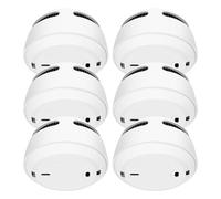 Detector de Humo, Juego de 6 Detectores de Humos Smoke Detector Alarma Incendios Hogar Smoke Alarm Sensor Humo, Batería de 10 Años, Blanco