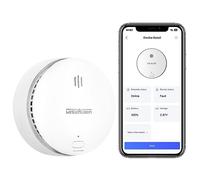 Detector de Humo WiFi, Alarma de Humo Wi-Fi con Batería Reemplazable, Detector Humo Inteligentes Compatibles con Wisualarm App, Detector de Incendios Cumple con EN 14604 (1 Pack)