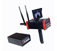 Detector de metales profesional con pantalla HD - Escáner de oro/plata/cobre de 15m de profundidad, alcance de 99m e identificación de metal, sistema recargable de 12V para la búsqueda de tesoros,Rojo