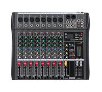 Detector de mezclador de sonido profesional de 8 canales Bluetooth Sound Mixer AC100240V con efecto de retraso Clear Clear Sound Interface Slide Fader para actuaciones en vivo