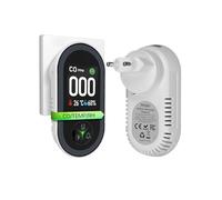 Detector de Monóxido de Carbono con Enchufe - Detector de CO 3 en 1 con Sensor de Temperatura & Humedad - Alarma Sonora para GLP, Propano, Metano, Etano y CO - para Casa y Autocaravana