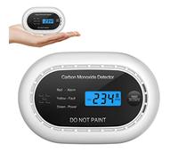 Detector de monóxido de Carbono con Pantalla Digital LCD, Detector de CO Certificado por CE con batería de 10 años, Detector de CO Independiente para el hogar (Negro, 1 Pieza)