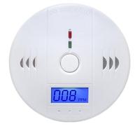 Detector de monóxido de carbono digital portátil blanco con alarma de sonido y luz roja, alarma de CO para hogar, viaje, caravana, seguridad y cocina, no incluida batería incluida