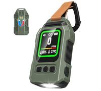 Detector de Monóxido de Carbono Portátil, 300 Horas de Autonomía, Medidor de Temperatura y Humedad, con función de Alarma y Linterna de Emergencia, Ideal para acampadas, Viajes, Coches y cocinas.