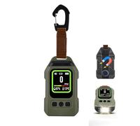 Detector de monóxido de carbono portátil para viajes, monitor profesional de monóxido de CO cuadrado 4 en 1 con alarma audible y visual, linterna LED, para camping, hotel, coche y RV (verde-CO+TH)