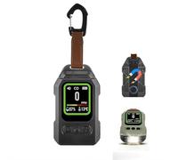 Detector de monóxido de carbono portátil para viajes, monitor profesional de monóxido de CO cuadrado 4 en 1 con alarma audible y visual, linterna LED, para camping, hotel, coche y RV (negro-CO+TH)