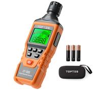 Detector de Monóxido de Carbono TopTes CT-300, Detector de CO con Alarma Visual y Sonora, 0-5000PPM, Alarma de CO, Pantalla LCD para Hogar, Coche, Camping y Viajes (Incluye 3 Pilas) - Naranja