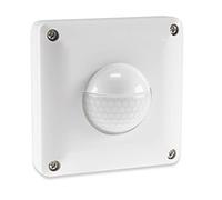 Detector de movimiento PIR de empotrar 190° IP65 LED apto | Sustituye a un interruptor de luz, junta, alcance de 9 m, 230 V, conexión de 2 y 3 cables