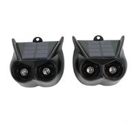 Detector de movimiento solar para exteriores con luz intermitente silenciosa para repeler gatos, ardillas y ratas, dispositivo de seguridad de jardín resistente a la intemperie, color negro (2