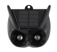 Detector de movimiento solar para exteriores con luz intermitente silenciosa para repeler gatos, ardillas y ratas, dispositivo de seguridad de jardín resistente a la intemperie, color negro (1 unidad)