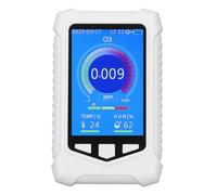 Detector de Ozono Portátil con Pantalla LCD, Medidor O3 en Tiempo Real, Autocalibración, Alarma Ajustable, Carga USB para Ambientes Internos y Externos