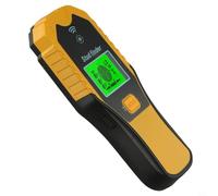 Detector de pared multifuncional para localizar tuberías y cables detrás de las paredes, funciona con pilas para un uso flexible (amarillo)