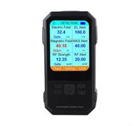 Detector de radiación RF de campo eléctrico 3 en 1 para detección EMF, 0-9999.9 V/m y 50MHz-5GHz, pantalla a color con bloqueo de datos y función de alarma (batería no (negro)