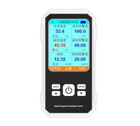 Detector de radiación RF de campo eléctrico 3 en 1 para monitoreo EMF, 0-9999.9 V/para detección M y 50MHz-5GHz, con pantalla a color y bloqueo de datos, blanco