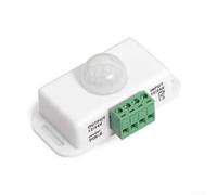 Detector de sensor de movimiento PIR de 12 V 24 V 6 A para tiras de luces LED utilizadas en escaleras, pasillos, oficinas, escuelas y áreas comunitarias (blanco)