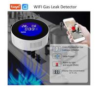 Detector Gas Detector De Fugas Gas GLP Natural Tuya, WiFi, con Válvula Solenoide Eléctrica, Apagado Automático Inteligente, Sensor Alarma Fuga Metano CH4(with DN15 Valve)