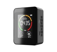 Detector Gas Sensor Inteligente De CO2, Medidor, Herramienta Detección Temperatura Y Humedad, Monitor Calidad del Aire, Multiusos(Black)