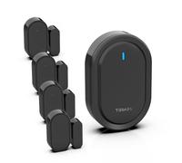 Detector Inalámbrico de Timbre a Distancia de 260 Pies para Puertas y Ventanas, 39 Tonos, 1 Alarma de Timbre con 4 Sensores de Puerta en Parejas, Sistema de Alarma para la Seguridad Doméstica, Negro