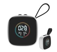 Detector PM2.5 | Monitor de calidad de aire Portador con pantalla LED interior, probador de humedad doméstico multiusos para dormitorios áreas de estar