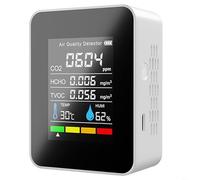 Detector portátil dinámico que mide factores ambientales clave como concentración, HCHO y condiciones generales de la habitación con precisión (blanco)