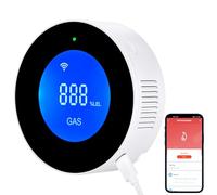 Detectores de Gas natural con WiFi, alarma portátil de fugas de gas compatible con aplicación inteligente, Tuya, sensor de gas metano con alarma de voz de 85 dB y alarma visual de concentración de gas