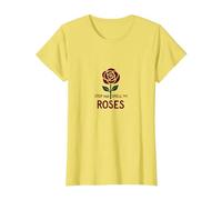 Detén y huele Las Rosas Inspiradoras Florales Camiseta, Mujer, Limón, M