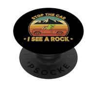 Detener el Coche Veo un coleccionista de Rocas Geología Geólogo Divertido PopSockets PopGrip Adhesivo