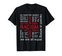Detener el Racismo contra el Racismo Di no al Racismo Camiseta gráfica económica, Hombre, Negro, L