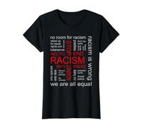 Detener el Racismo contra el Racismo Di no al Racismo Camiseta gráfica económica, Mujer, Negro, S