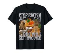 Detener el racismo o me involucro divertido Capybara Meme Bootleg Camiseta
