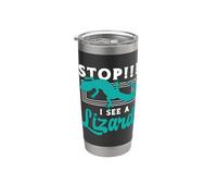 Detener Veo Un Lagarto Ama Lengua Azul Animales Exóticos Skinks Vaso térmico de acero inoxidable de doble pared