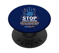 Detenga el abuso Infantil Proteja la Conciencia de los niños con Azul PopSockets PopGrip Adhesivo