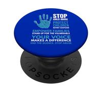 Detenga el abuso Infantil Proteja la Conciencia de los niños con Azul PopSockets PopGrip Adhesivo