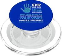 Detenga el abuso Infantil Proteja la Conciencia de los niños con Azul PopSockets PopGrip para MagSafe