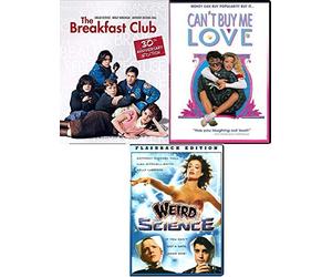 Detention & Dating Teen Movies Weird Science Totally 80's + Breakfast Club John Hughs Flashback Fun movie Set Three Pack & Can't Buy Me Love Film Feature Bundle
