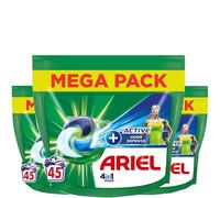 Detergente en cápsulas para ropa Ariel 4 en 1 + defensa activa contra el olor - Touch of Ambi Pur - 3x45 cápsulas
